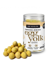 DR MALOU Jaune d'œuf de caille lyophilisé friandises pour chiens et chats 100 g