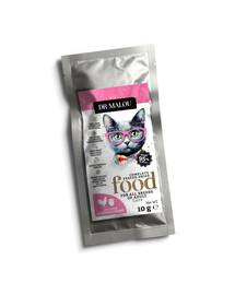 DR MALOU Nourriture lyophilisée Poulet avec cœurs de poulet nourriture sèche pour chats 10 g