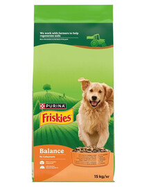 FRISKIES Balance Chicken, Beef and Vegetables mélange de poulet et de bœuf avec des légumes, nourriture sèche pour chiens 10+5kg