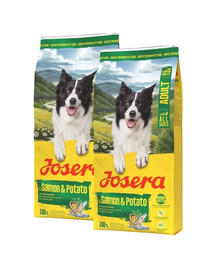 JOSERA Salmon and Potato Adult 2x12,5kg aliment sans céréales pour chiens à l'estomac sensible