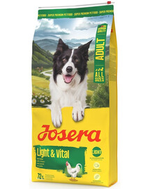 JOSERA Light Vital 12,5 kg pour chiens, favorisant le contrôle du poids + 2 x 900 g de croquettes OFFERTES