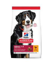 HILL'S Science Plan Canine Adult Large breed Chicken 18 kg : croquettes pour chiens de grande race au poulet + 3 boîtes OFFERTES