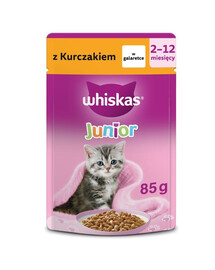 WHISKAS Junior au poulet en gelée nourriture humide pour chatons 85g
