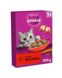 WHISKAS Adult au délicieux bœuf nourriture sèche pour chats 300g