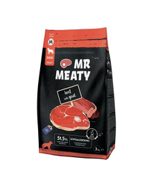 MR MEATY Dog Beef with Goat M boeuf avec chèvre, nourriture sèche pour chiens 3kg