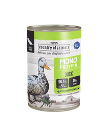 COUNTRY OF ANIMALS Dog Monoprotein Duck canard, nourriture humide pour chiens 400g