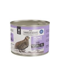 COUNTRY OF ANIMALS Cat Monoprotein Quail caille, nourriture humide pour chats 200g