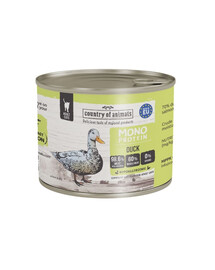 COUNTRY OF ANIMALS Cat Monoprotein Duck canard, nourriture humide pour chats 200g