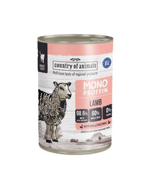 COUNTRY OF ANIMALS Cat Monoprotein Lamb agneau, nourriture humide pour chats 400g