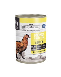 COUNTRY OF ANIMALS Cat Monoprotein Chicken poulet, nourriture humide pour chats 400g