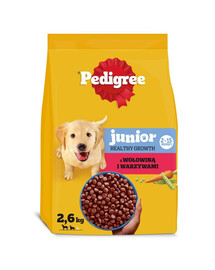 PEDIGREE Junior Bœuf & légumes, croquettes pour chiot de race moyenne & grande 2,6 kg