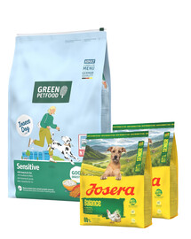 GREEN PETFOOD InsectDog Sensitive 10 kg pour chiens sensibles, recette aux insectes et au riz + 2×900 g de croquettes Josera offertes
