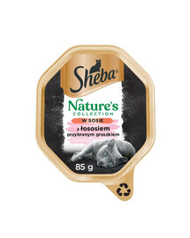 SHEBA Nourriture humide pour chat au saumon, en barquette de 22 x 85 g – OFFRE SPÉCIALE