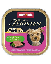ANIMONDA Vom Feinsten Mini Nourriture humide pour chiens de petites races au bœuf, canard et origan 100g