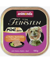 ANIMONDA Vom Feinsten Mini Senior poulet et lapin avec basilic 100g nourriture humide pour chiens âgés de petites races