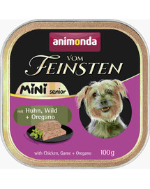 ANIMONDA Vom Feinsten Mini Senior poulet et gibier avec origan 100g nourriture humide pour chiens âgés de petites races
