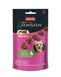 ANIMONDA Vom Feinsten Mini Bites dinde avec lapin et myrtille 50g friandises pour petits chiens