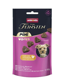 ANIMONDA Vom Feinsten Petites bouchées poulet aux artichauts Friandises pour petits chiens 50g