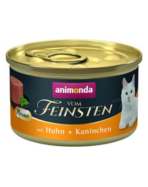 ANIMONDA Vom Feinsten Mousse au poulet et au lapin mousse pour chats 85g
