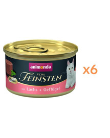 ANIMONDA Vom Feinsten Mousse au saumon et au poulet mousse pour chats 6x85g