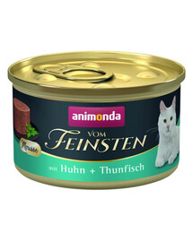 ANIMONDA Vom Feinsten Mousse au poulet et au thon 85g mousse pour chats