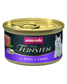 ANIMONDA Vom Feinsten Mousse au poulet et à l'agneau 85g mousse pour chats