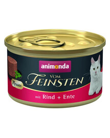 ANIMONDA Vom Feinsten Mousse au bœuf et au canard mousse pour chats 85g