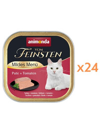 ANIMONDA Vom Feinsten Mild Menue Dinde et tomates, pâté pour chats 24 x 100 g