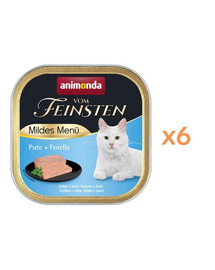 ANIMONDA Vom Feinsten Mild Menu Turkey and Trout Cat Pâté 6x100g