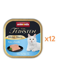 ANIMONDA Vom Feinsten Mild Menu Turkey and Trout Cat Pâté 12x100g