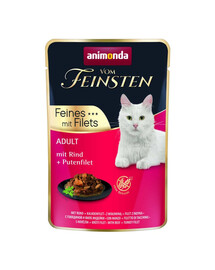 ANIMONDA Vom Feinsten Fines mit Filets Adult Bœuf & filet de dinde, pâtée pour chat 85 g