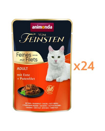 ANIMONDA Vom Feinsten Fines mit Filets Adult Veau et filet de poulet nourriture humide pour chats 24x85g