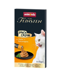ANIMONDA Vom Feinsten Snack Cream au poulet et à l'herbe à chat collation crémeuse pour chats 6x15g