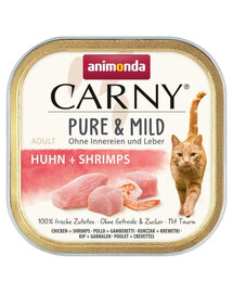 ANIMONDA Carny Pure & Mild Poulet et crevettes Nourriture humide pour chats 100g
