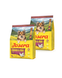 JOSERA Mini Senior Poulet et Riz aliments sans gluten pour chiens âgés de petite taille 2 x 900 g