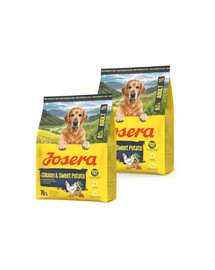 JOSERA Adult Chicken and Sweet Potato : aliments sans céréales pour chiens actifs 2 x 900 g