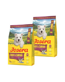 JOSERA Duck and Salmon Junior Mini  pour le bon développement des chiots de petites races 2 x 3 kg