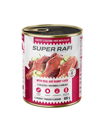 RAFI Super au veau et au foie de lapin 800g pâté pour chiens