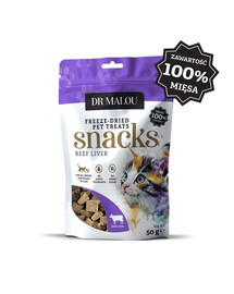 DR MALOU Liofilisé Foie de bœuf 100% friandises pour chats 2×50 g