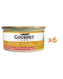 GOURMET Gold łosoś i kurczak w sosie dla kota 6x85 g