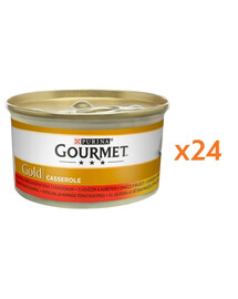 GOURMET Gold Casserole au bœuf et au poulet en sauce 24x85 g