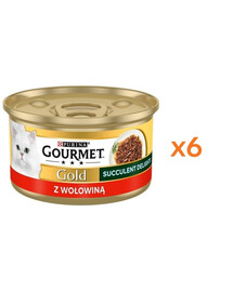 GOURMET Gold Adult Succulent Delights au bœuf 6x85g