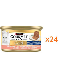 GOURMET Gold Mousse Saumon, pâtée pour chat 24×85 g