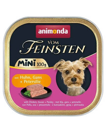 ANIMONDA Vom Feinsten Mini with Chicken, Goose, and Parsley Wet Food for Small Breed Dogs 6x100g