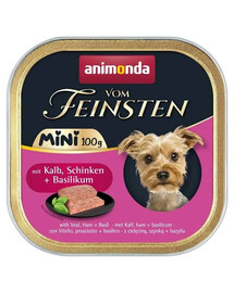 ANIMONDA Vom Feinsten Mini with Veal, Ham, and Basil wet food for small breed dogs 24x100g