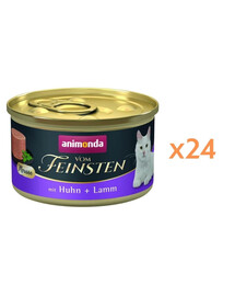 ANIMONDA Vom Feinsten Mousse au poulet et à l'agneau mousse pour chats 24x85g