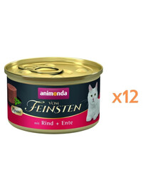 ANIMONDA Vom Feinsten Mousse au bœuf et au canard mousse pour chats 12x85g
