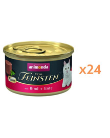 ANIMONDA Vom Feinsten Mousse au bœuf et au canard mousse pour chats 24x85g