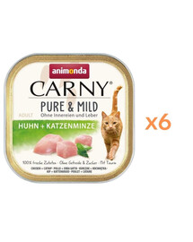 ANIMONDA Carny Pure & Mild Poulet et menthe à chat nourriture humide pour chats 6x100g