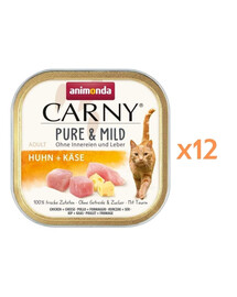 ANIMONDA Carny Pure & Mild Poulet et fromage nourriture humide pour chats 12x100g